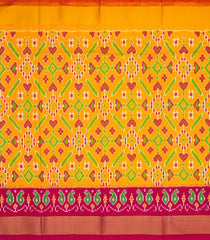 Yellow Handloom Silk Pavadai Material With Tie & Dye Motifs (0.81 Meter)-Yellow