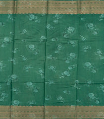 Aquamarine  Woven Chiniya Silk Saree With Floral Prints & Traditional Motifs in Border-Aquamarine