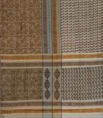 Grey Printed Half & Half Silk Saree With Floral Motifs-Grey