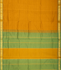 Oil Mustard Handloom Poly Cotton Saree With Zari Border-OIL MUSTARD