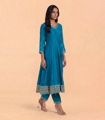 Peacock Blue Festive Anarkali Set-RC5695