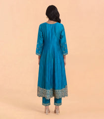 Peacock Blue Festive Anarkali Set-RC5695