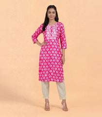 Pink and white printed kurta-RC5717