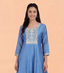 Powder Blue Festive Anarkali Set-RC5675