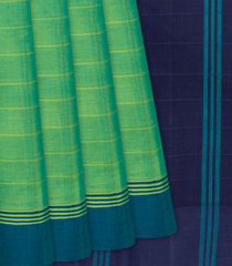 Pista Green Handloom Rasipuram Cotton Saree with Stripes-Pista Green