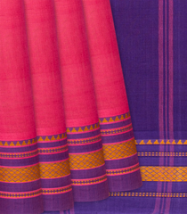 Pink Handloom Rasipuram Plain Cotton Saree-Pink