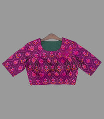 Majenta ikat silk blouse-Magenta-40