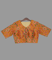 Peach ikat silk blouse-Peach-38