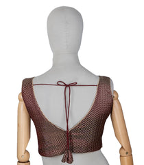Dark Maroon Woven Readymade Blended Raw Silk Blouse-RB5167