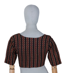 Black Printed Readymade Cotton Blouse With Diamond Print-RB5172
