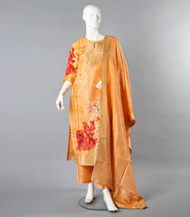 Bright Peach Floral Printed Salwar Suit-Peach