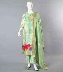 Neo Mint Floral Salwar Suit-Neon Green