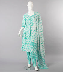 Aqua Splash Printed Salwar Suit-Aquamarine