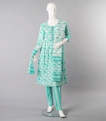 Aqua Splash Printed Salwar Suit-Aquamarine