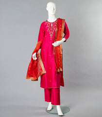 Love Potion Pink Salwar Suit With Red Dupatta-Pink