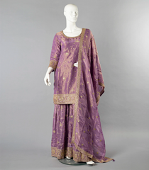 Dusty lavender Sharara Suit With Matching Dupatta-Lavander