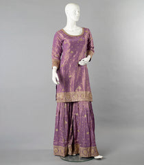 Dusty lavender Sharara Suit With Matching Dupatta-Lavander