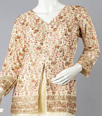 Cream Sharara Set With Matching Dupatta-Cream