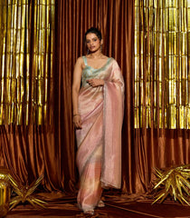 Multi Colour Woven Blended Georgette Saree With Embroidered Selvage-EN1830