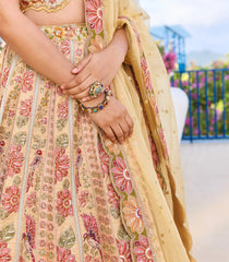 Yellow & Pink Festive Embroidered Lehenga Set-SK5125