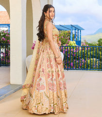 Yellow & Pink Festive Embroidered Lehenga Set-SK5125