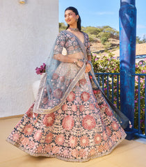Indigo Blue & Pink Festive Lehenga Set-SK5122