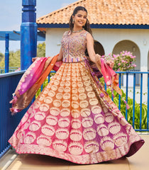 Orange & Pink Festive Lehenga Set-SK5124