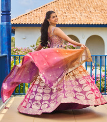 Orange & Pink Festive Lehenga Set-SK5124