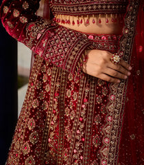 Maroon Embroidered Festive Lehenga Set-SK5129