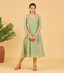 Pastel Green Embroidered Festive Kurta