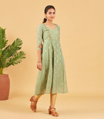 Pastel Green Embroidered Festive Kurta