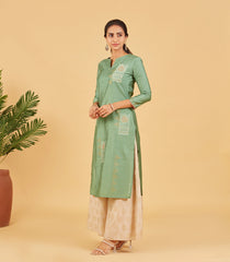 Pastel Green Foil Printed Kurta