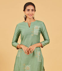 Pastel Green Foil Printed Kurta