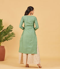 Pastel Green Foil Printed Kurta