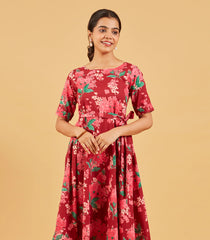 Maroon Floral Dress