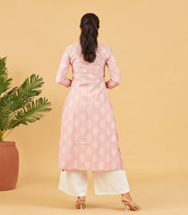 Peach Printed Kurta