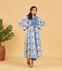 Fresh Spring Blue Cotton Kurta Set