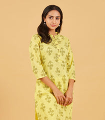 Lemon Fizz Yellow Cotton Kurta Set