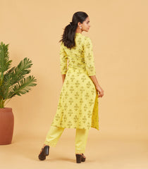 Lemon Fizz Yellow Cotton Kurta Set