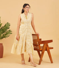 Yellow Layered Tier Dress