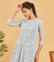 Pastel  Blue Layered A-line Dress