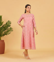 Dusty Pink Embroidered Festive Kurta