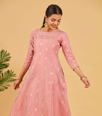 Dusty Pink Embroidered Festive Kurta