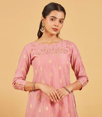 Dusty Pink Embroidered Festive Kurta