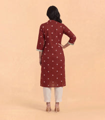 Rust Maroon & White Casual Kurta-RC5710