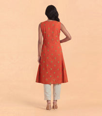 Rust orange casual kurta-RC5741