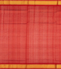 Crimson & Yellow  Handloom Silk Cotton Saree With Checks & Butta-Crimson