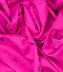 Hot Pink Handloom Silk Cotton Saree With Annam Buttas-Hot Pink