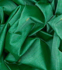 Green Handloom Silk Cotton Saree with thazhampoo reku motifs in border and pallu -Green