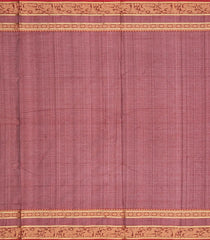 Brown Handloom Silk Cotton Saree With Zari Checks-Brown